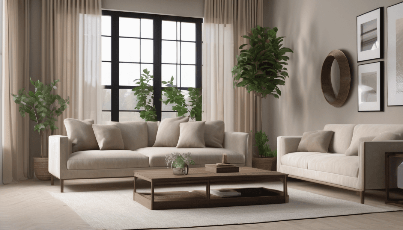 Welcoming beginner-friendly living room designed with AI interior design showing warm neutral tones and simple layout