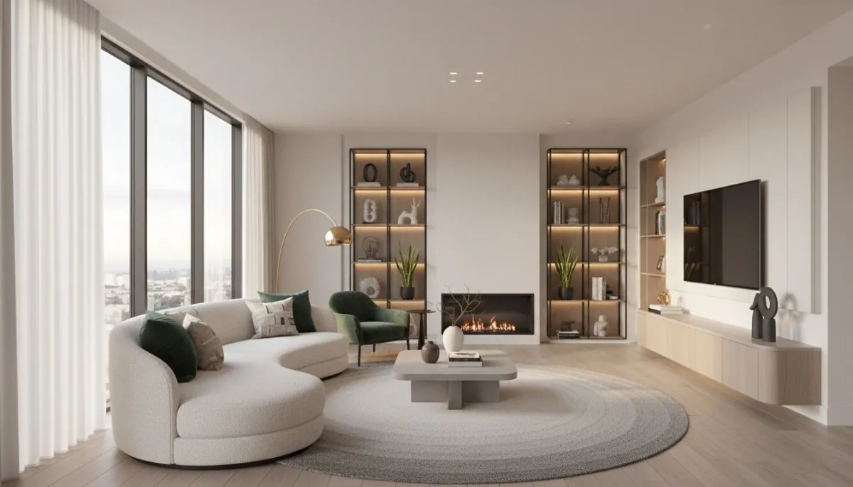 DecorAI AI Interior Design featured image showing modern room transformation with balanced layout and style