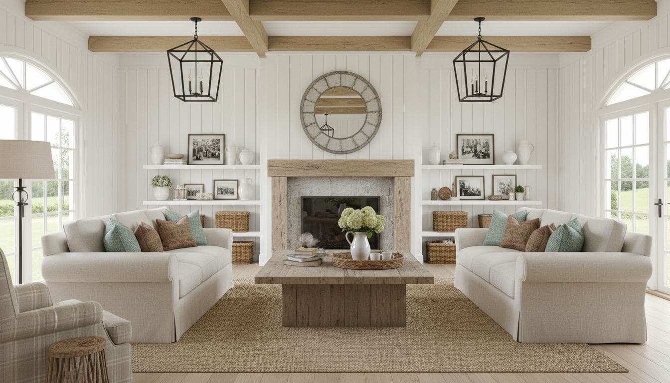 Farmhouse interior design style example