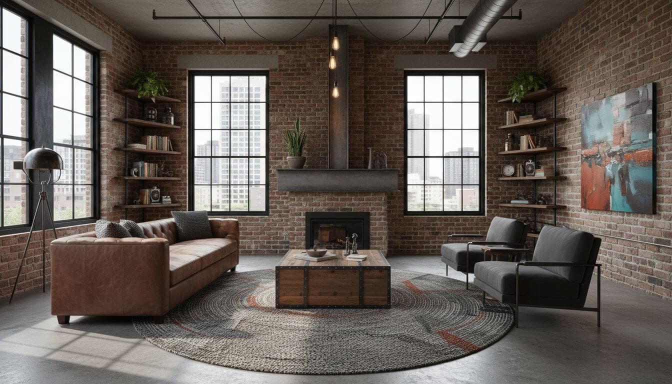Industrial interior design style example