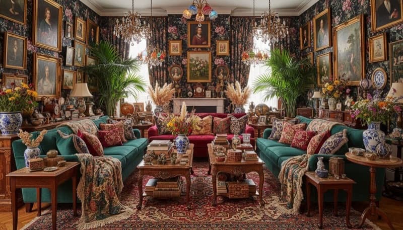 Maximalist interior design style example