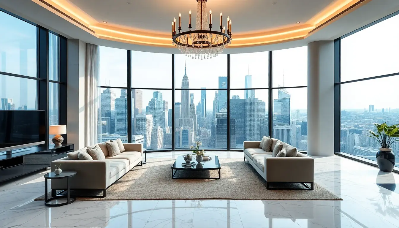 AI design app rendering of a modern apartment living room with clean lines and neutral tones