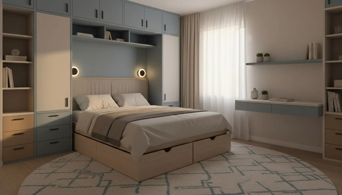 AI room layout planner small bedroom layout clarity with decorai optimized storage and movement