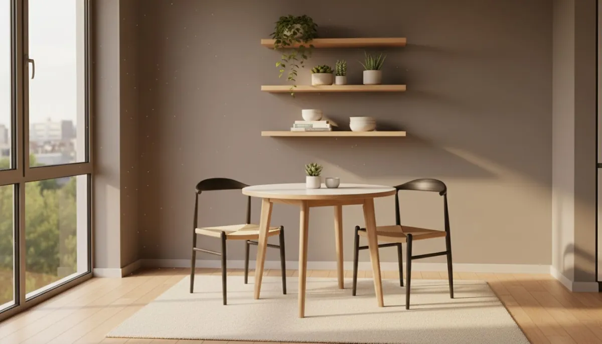 AI room layout planner compact kitchen dining corner with decorai smart space saving layout