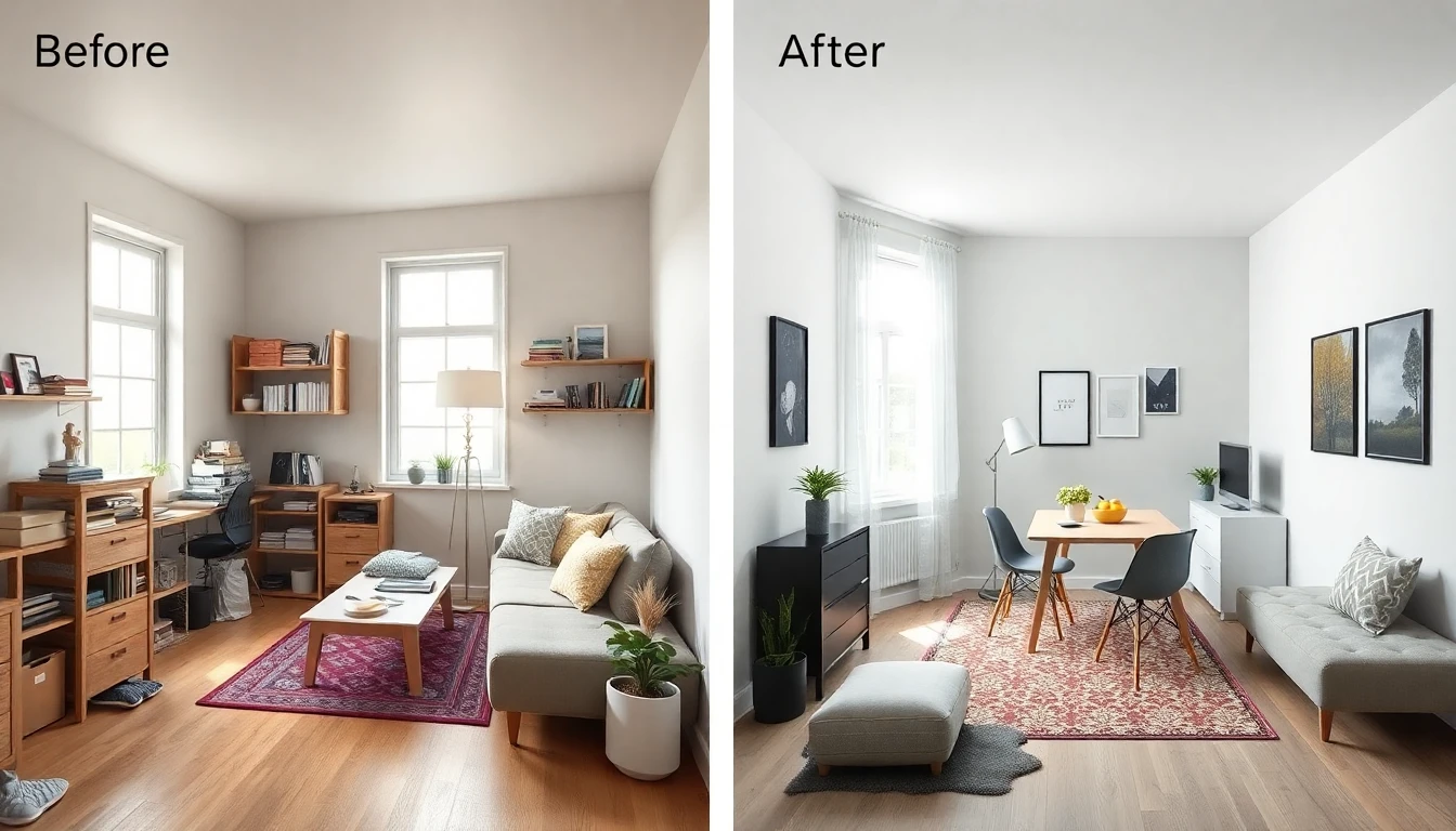 Studio apartment before and after optimization with AI room layout planner