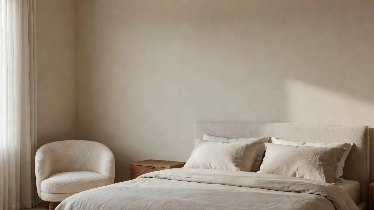 DecorAIコミュニティでユーザーが閲覧・フィルターする、さまざまな部屋のインスピレーションの一例を表す、フォトリアルでスタイリングされたベッドルームのデザイン