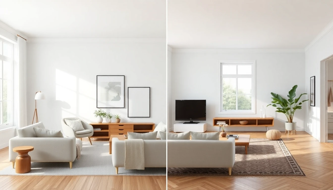 Redesign room with AI style comparison showing one room across multiple AI interior design directions